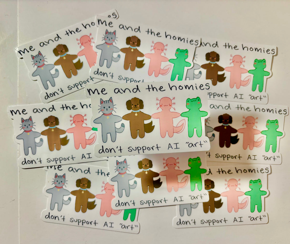 Me and the Homies Die-Cut Sticker| Anti-AI Art sticker