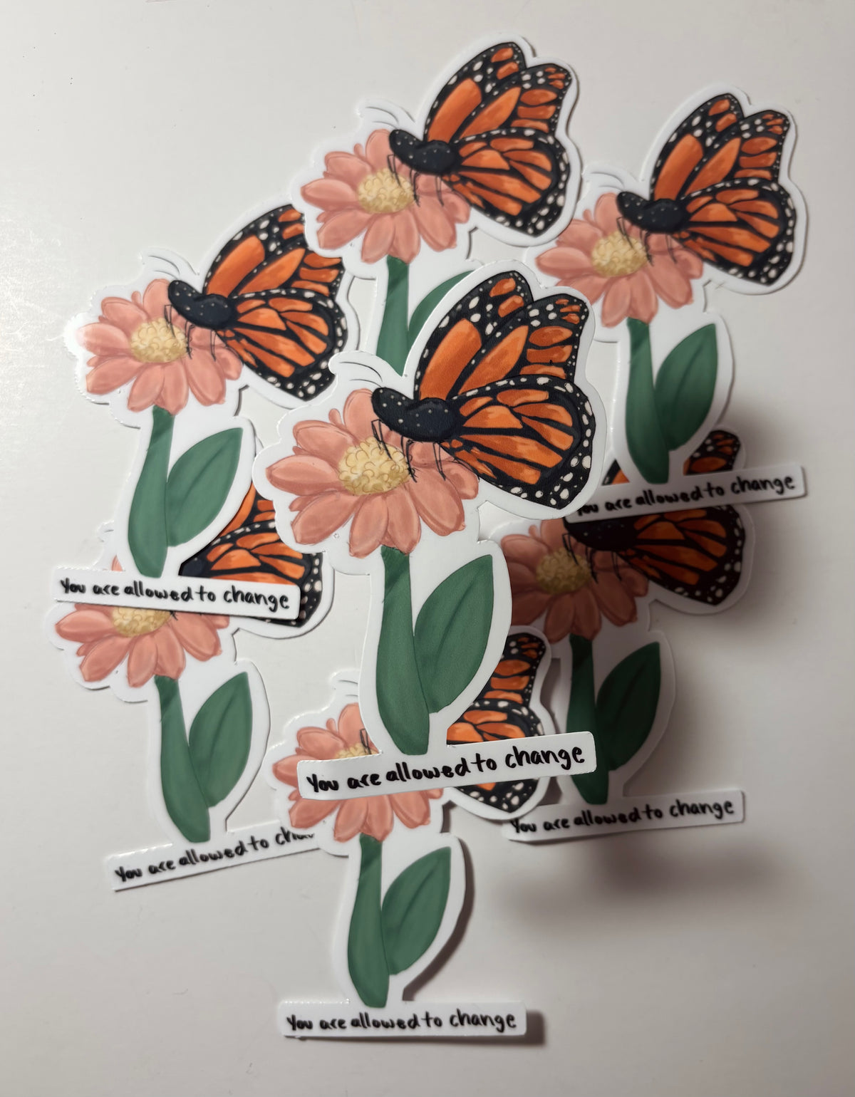 ‘You’re allowed to change’ Butterfly Die-cut sticker| Mental Health Sticker