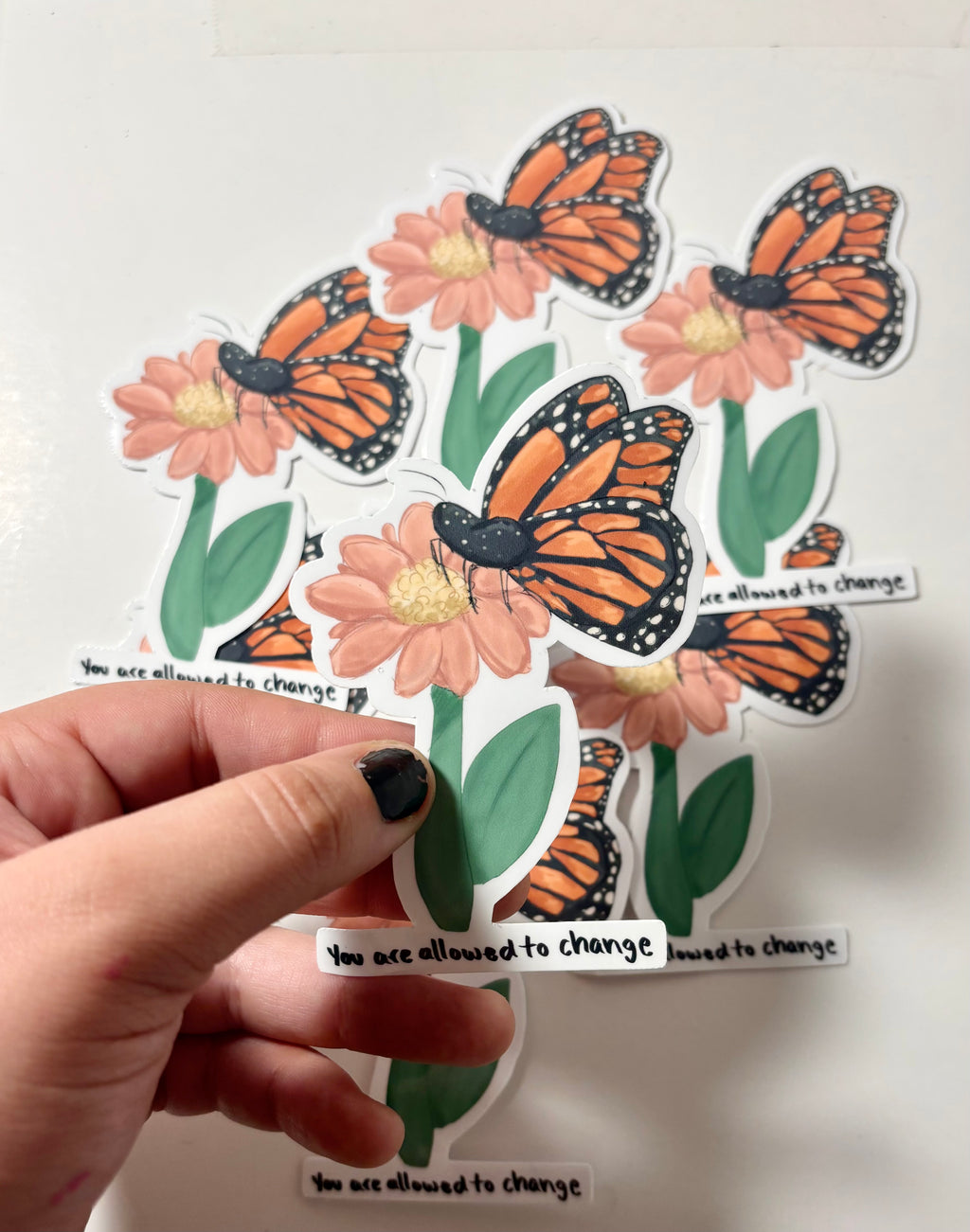‘You’re allowed to change’ Butterfly Die-cut sticker| Mental Health Sticker
