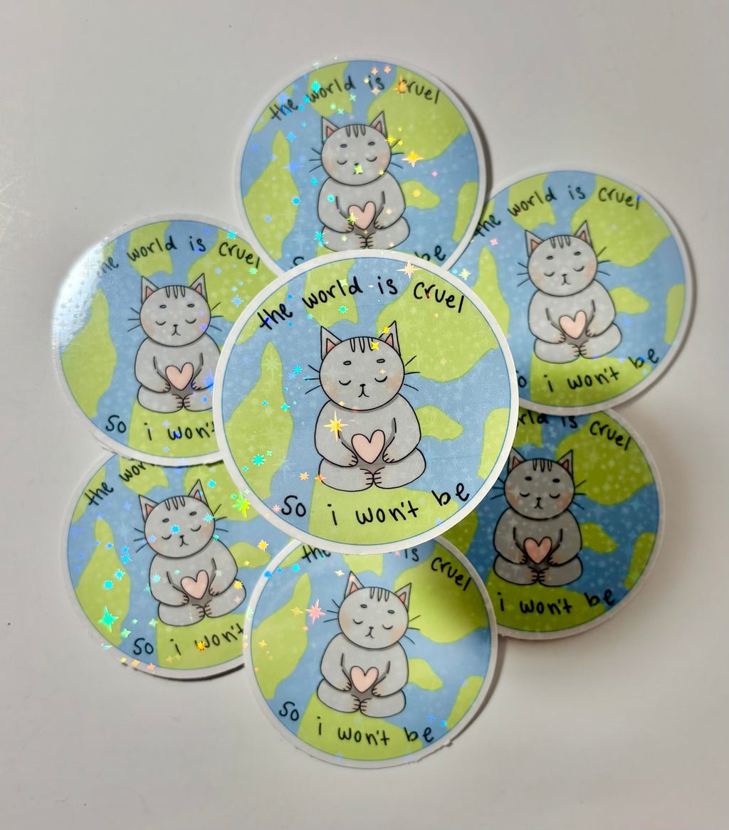 Be Kind Sticker| Die-Cut cat sticker