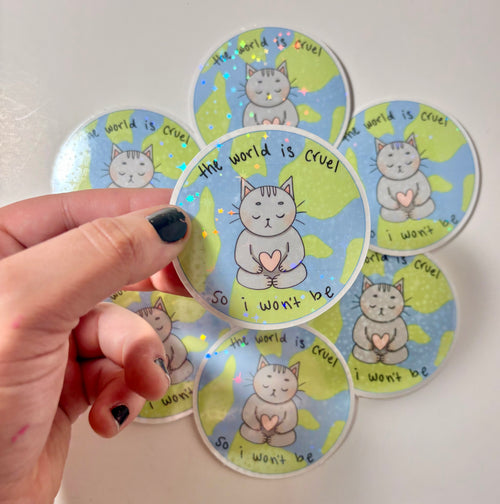 Be Kind Sticker| Die-Cut cat sticker