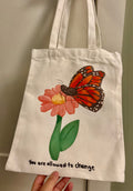 You can change canvas tote bag| Butterfly tote bag